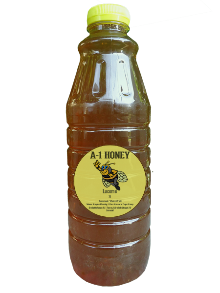 1 Liter Raw Lucerne Natural Cape Honey For Sale in South Africa - Plastic Bottled - A-1 Honey